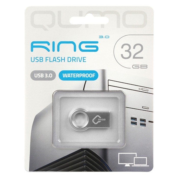 Флешка Qumo Ring, 32 Гб, USB3.0, металлик - фото 51373327 Флешка Qumo Ring, 32 Гб, USB3.0, металлик - фото 51373327