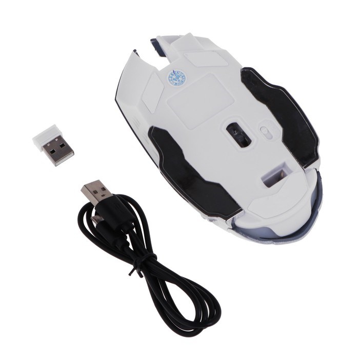 Мышь Luazon MB-2.7, игровая, беспроводная, оптическая, 800-2400 dpi, 500 мАч, подсветка, USB, белая - фото 51373548 Мышь Luazon MB-2.7, игровая, беспроводная, оптическая, 800-2400 dpi, 500 мАч, подсветка, USB, белая - фото 51373548