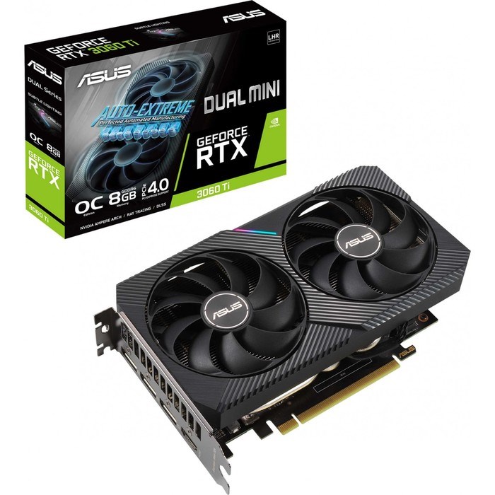 Видеокарта Asus DUAL-RTX3060TI-O8G-MINI-V2, GeForce RTX 3060Ti, 8Gb, GDDR6, HDMI, DP - фото 51373688 Видеокарта Asus DUAL-RTX3060TI-O8G-MINI-V2, GeForce RTX 3060Ti, 8Gb, GDDR6, HDMI, DP - фото 51373688