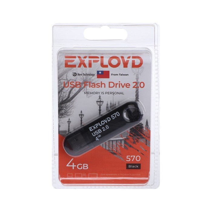 Флешка Exployd 570, 4 Гб, USB2.0, чт до 15 Мб/с, зап до 8 Мб/с, чёрная - фото 51373876 Флешка Exployd 570, 4 Гб, USB2.0, чт до 15 Мб/с, зап до 8 Мб/с, чёрная - фото 51373876