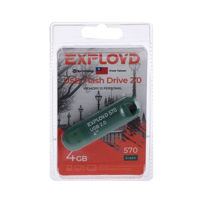 Флешка Exployd 570, 4 Гб, USB2.0, чт до 15 Мб/с, зап до 8 Мб/с, зелёная - фото 51373881 Флешка Exployd 570, 4 Гб, USB2.0, чт до 15 Мб/с, зап до 8 Мб/с, зелёная - фото 51373881