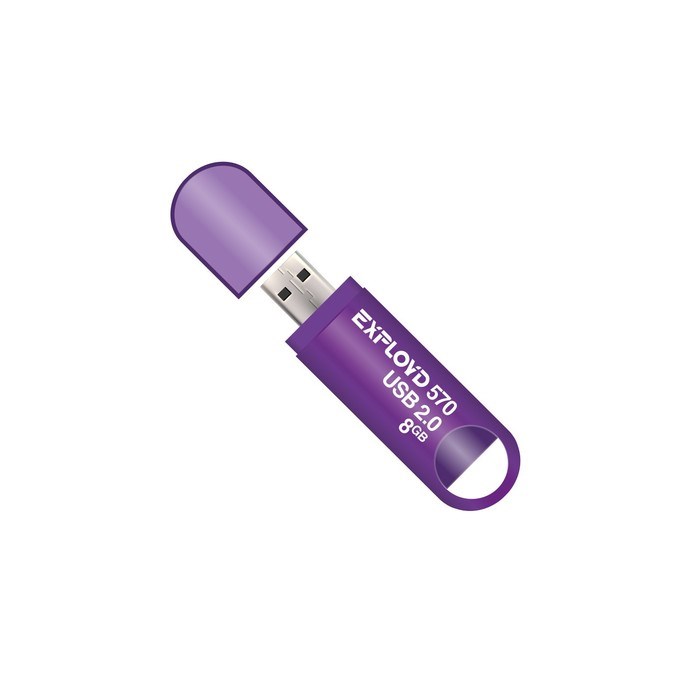 Флешка Exployd 570, 8 Гб, USB2.0, чт до 15 Мб/с, зап до 8 Мб/с, фиолетовая - фото 51373928 Флешка Exployd 570, 8 Гб, USB2.0, чт до 15 Мб/с, зап до 8 Мб/с, фиолетовая - фото 51373928