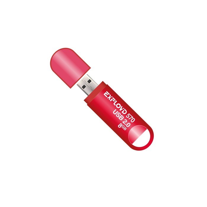Флешка Exployd 570, 8 Гб, USB2.0, чт до 15 Мб/с, зап до 8 Мб/с, красная - фото 51373931 Флешка Exployd 570, 8 Гб, USB2.0, чт до 15 Мб/с, зап до 8 Мб/с, красная - фото 51373931