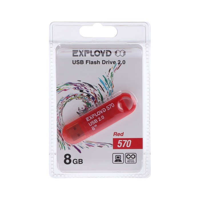 Флешка Exployd 570, 8 Гб, USB2.0, чт до 15 Мб/с, зап до 8 Мб/с, красная - фото 51373932 Флешка Exployd 570, 8 Гб, USB2.0, чт до 15 Мб/с, зап до 8 Мб/с, красная - фото 51373932