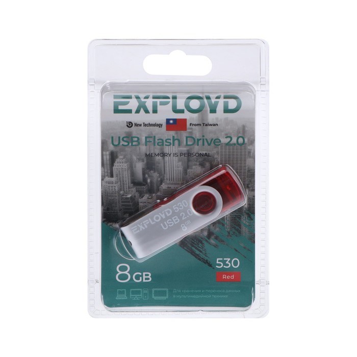 Флешка Exployd 530, 8 Гб, USB2.0, чт до 15 Мб/с, зап до 8 Мб/с, красная - фото 51373943 Флешка Exployd 530, 8 Гб, USB2.0, чт до 15 Мб/с, зап до 8 Мб/с, красная - фото 51373943