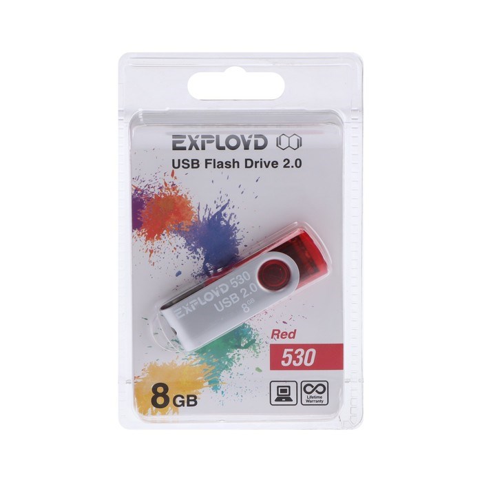 Флешка Exployd 530, 8 Гб, USB2.0, чт до 15 Мб/с, зап до 8 Мб/с, красная - фото 51373945 Флешка Exployd 530, 8 Гб, USB2.0, чт до 15 Мб/с, зап до 8 Мб/с, красная - фото 51373945