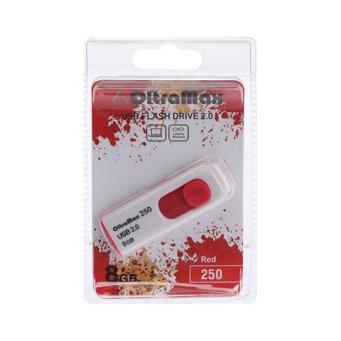 Флешка OltraMax 250, 8 Гб, USB2.0, чт до 15 Мб/с, зап до 8 Мб/с, красная - фото 51373959 Флешка OltraMax 250, 8 Гб, USB2.0, чт до 15 Мб/с, зап до 8 Мб/с, красная - фото 51373959