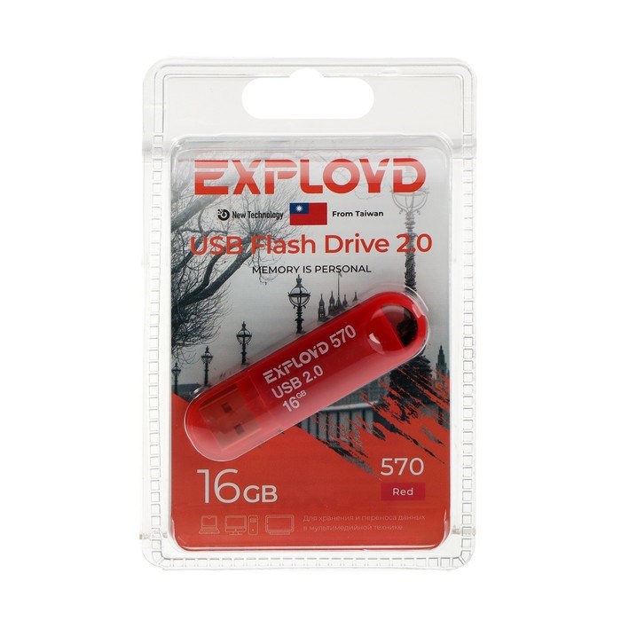 Флешка Exployd 570, 16 Гб, USB2.0, чт до 15 Мб/с, зап до 8 Мб/с, красная - фото 51373980 Флешка Exployd 570, 16 Гб, USB2.0, чт до 15 Мб/с, зап до 8 Мб/с, красная - фото 51373980