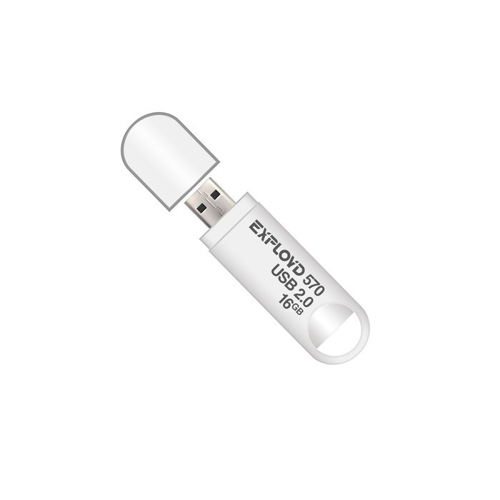 Флешка Exployd 570, 16 Гб, USB2.0, чт до 15 Мб/с, зап до 8 Мб/с, белая - фото 51373982 Флешка Exployd 570, 16 Гб, USB2.0, чт до 15 Мб/с, зап до 8 Мб/с, белая - фото 51373982