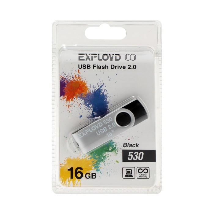 Флешка Exployd 530, 16 Гб, USB2.0, чт до 15 Мб/с, зап до 8 Мб/с, чёрная - фото 51373985 Флешка Exployd 530, 16 Гб, USB2.0, чт до 15 Мб/с, зап до 8 Мб/с, чёрная - фото 51373985