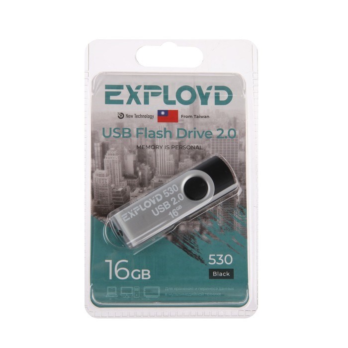 Флешка Exployd 530, 16 Гб, USB2.0, чт до 15 Мб/с, зап до 8 Мб/с, чёрная - фото 51373987 Флешка Exployd 530, 16 Гб, USB2.0, чт до 15 Мб/с, зап до 8 Мб/с, чёрная - фото 51373987