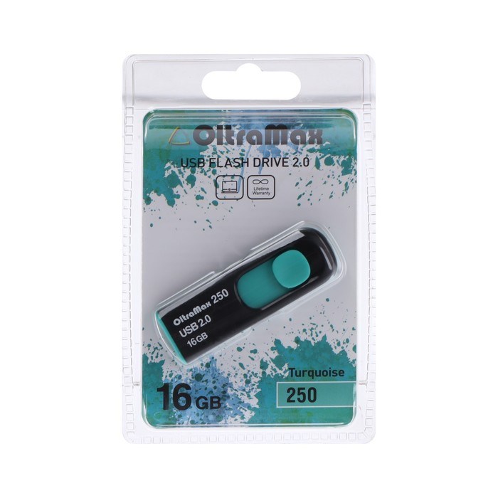 Флешка OltraMax 250, 16 Гб, USB2.0, чт до 15 Мб/с, зап до 8 Мб/с, бирюзовая - фото 51374007 Флешка OltraMax 250, 16 Гб, USB2.0, чт до 15 Мб/с, зап до 8 Мб/с, бирюзовая - фото 51374007