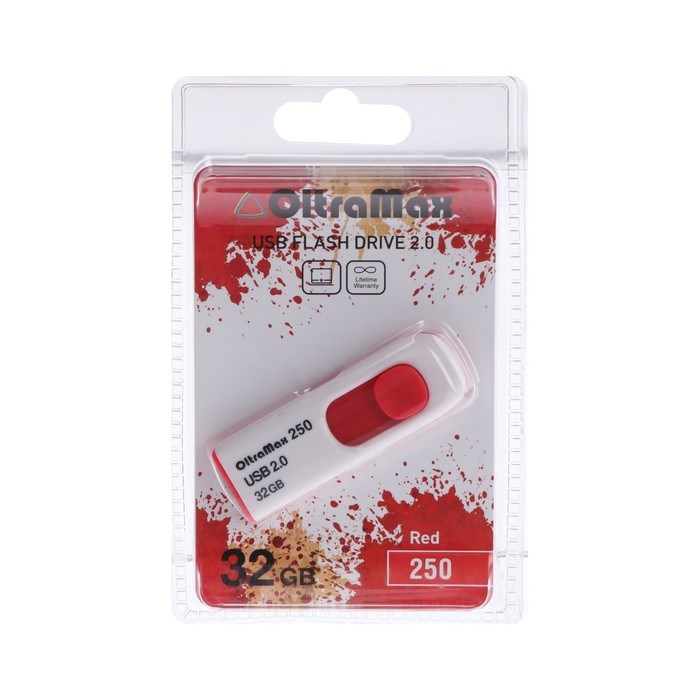 Флешка OltraMax 250, 32 Гб, USB2.0, чт до 15 Мб/с, зап до 8 Мб/с, красная - фото 51374031 Флешка OltraMax 250, 32 Гб, USB2.0, чт до 15 Мб/с, зап до 8 Мб/с, красная - фото 51374031