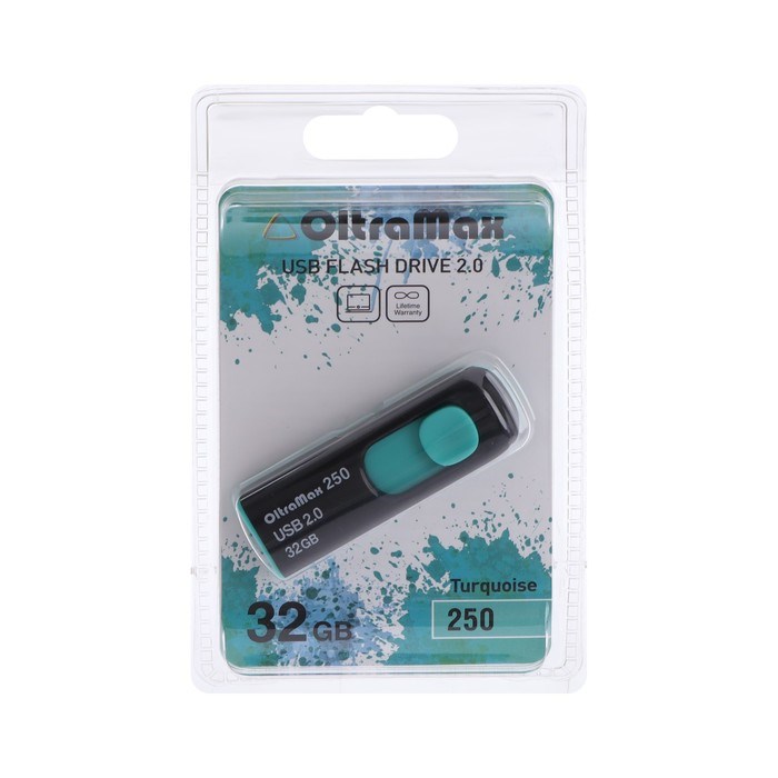 Флешка OltraMax 250, 32 Гб, USB2.0, чт до 15 Мб/с, зап до 8 Мб/с, бирюзовая - фото 51374033 Флешка OltraMax 250, 32 Гб, USB2.0, чт до 15 Мб/с, зап до 8 Мб/с, бирюзовая - фото 51374033