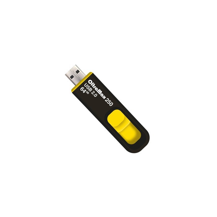 Флешка OltraMax 250, 64 Гб, USB2.0, чт до 15 Мб/с, зап до 8 Мб/с, жёлтая - фото 51374065 Флешка OltraMax 250, 64 Гб, USB2.0, чт до 15 Мб/с, зап до 8 Мб/с, жёлтая - фото 51374065