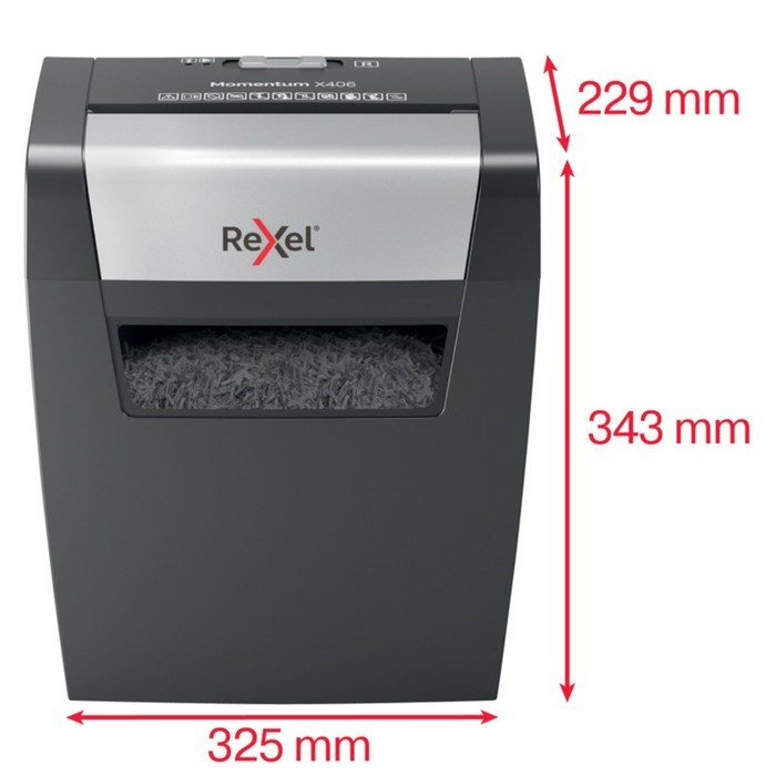 Шредер Rexel Momentum X406, фрагменты 4х30мм, 6 листов, скобы - фото 51374204