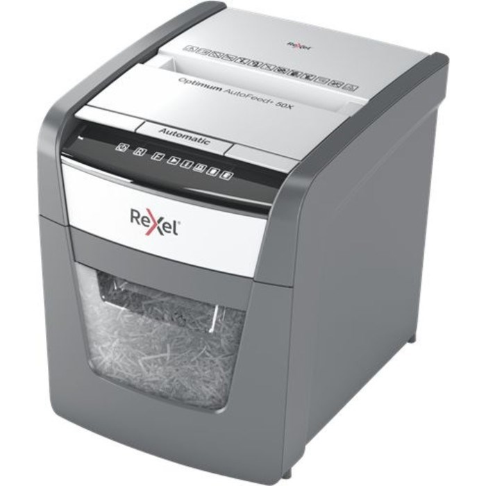 Шредер Rexel Optimum AutoFeed 50X, фрагменты 4х28мм, 50 листов, скрепки, скобы, пл.карты - фото 51374224 Шредер Rexel Optimum AutoFeed 50X, фрагменты 4х28мм, 50 листов, скрепки, скобы, пл.карты - фото 51374224