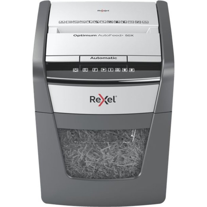 Шредер Rexel Optimum AutoFeed 50X, фрагменты 4х28мм, 50 листов, скрепки, скобы, пл.карты - фото 51374228 Шредер Rexel Optimum AutoFeed 50X, фрагменты 4х28мм, 50 листов, скрепки, скобы, пл.карты - фото 51374228