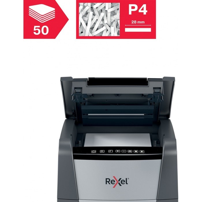 Шредер Rexel Optimum AutoFeed 50X, фрагменты 4х28мм, 50 листов, скрепки, скобы, пл.карты - фото 51374233 Шредер Rexel Optimum AutoFeed 50X, фрагменты 4х28мм, 50 листов, скрепки, скобы, пл.карты - фото 51374233