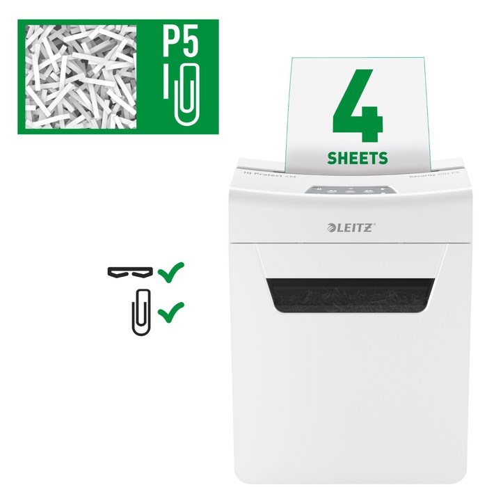 Шредер Leitz IQ Protect Premium 4M, фрагменты 2х15мм, 4 листа, скрепки, скобы - фото 51374251 Шредер Leitz IQ Protect Premium 4M, фрагменты 2х15мм, 4 листа, скрепки, скобы - фото 51374251