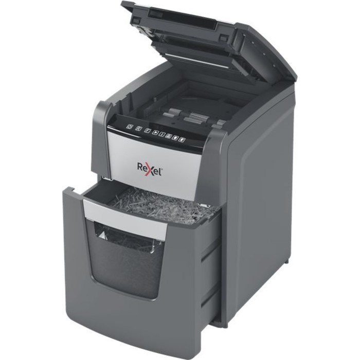 Шредер Rexel Optimum AutoFeed 90X, фрагменты 4х28 мм, 90 листов, скрепки, скобы, пл.карты - фото 51374386 Шредер Rexel Optimum AutoFeed 90X, фрагменты 4х28 мм, 90 листов, скрепки, скобы, пл.карты - фото 51374386