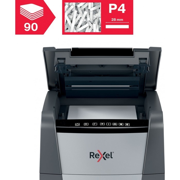 Шредер Rexel Optimum AutoFeed 90X, фрагменты 4х28 мм, 90 листов, скрепки, скобы, пл.карты - фото 51374392 Шредер Rexel Optimum AutoFeed 90X, фрагменты 4х28 мм, 90 листов, скрепки, скобы, пл.карты - фото 51374392