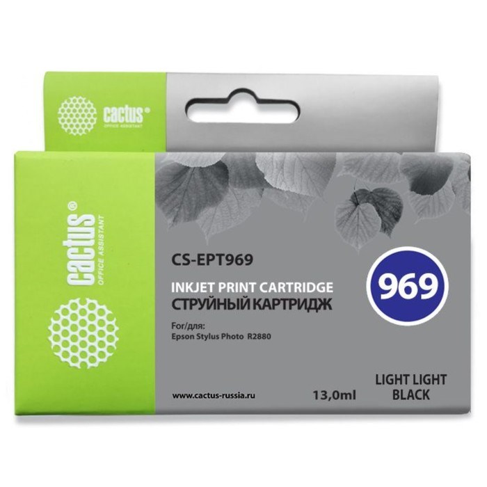 Картридж струйный Cactus CS-EPT969 светло-серый для Epson Stylus Photo R2880 (13мл) - фото 51374773 Картридж струйный Cactus CS-EPT969 светло-серый для Epson Stylus Photo R2880 (13мл) - фото 51374773