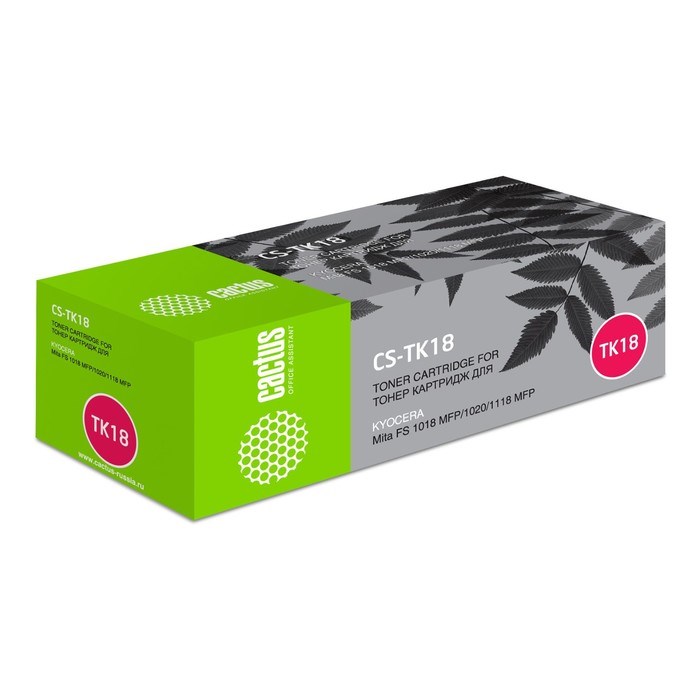 Тонер Картридж Cactus CS-TK18 черный для Kyocera Mita FS 1018/1020/1118 (7200стр.) - фото 51374845 Тонер Картридж Cactus CS-TK18 черный для Kyocera Mita FS 1018/1020/1118 (7200стр.) - фото 51374845