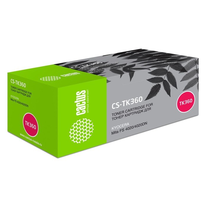 Тонер Картридж Cactus CS-TK360 черный для Kyocera Mita FS 4020/4020DN (20000стр.) - фото 51374847 Тонер Картридж Cactus CS-TK360 черный для Kyocera Mita FS 4020/4020DN (20000стр.) - фото 51374847
