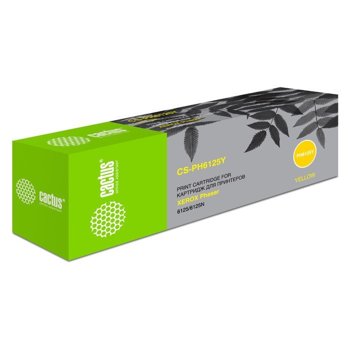 Картридж Cactus CS-PH6125Y 106R01337 Yellow для Xerox Phaser 6125 (1000k), желтый - фото 51374922 Картридж Cactus CS-PH6125Y 106R01337 Yellow для Xerox Phaser 6125 (1000k), желтый - фото 51374922