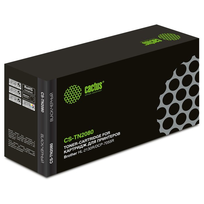 Картридж Cactus CS-TN2080 TN-2080, (HL-2130R/DCP-7055R), для Brother, чёрный - фото 51374988 Картридж Cactus CS-TN2080 TN-2080, (HL-2130R/DCP-7055R), для Brother, чёрный - фото 51374988