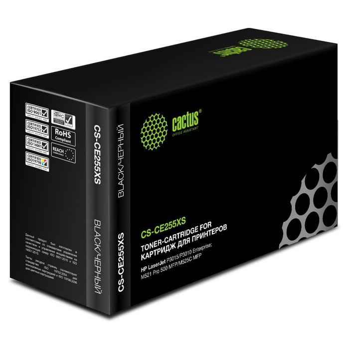 Картридж Cactus CS-CE255XS CE255X, для HP LJ P3015, 12500 страниц, цвет чёрный - фото 51375366 Картридж Cactus CS-CE255XS CE255X, для HP LJ P3015, 12500 страниц, цвет чёрный - фото 51375366