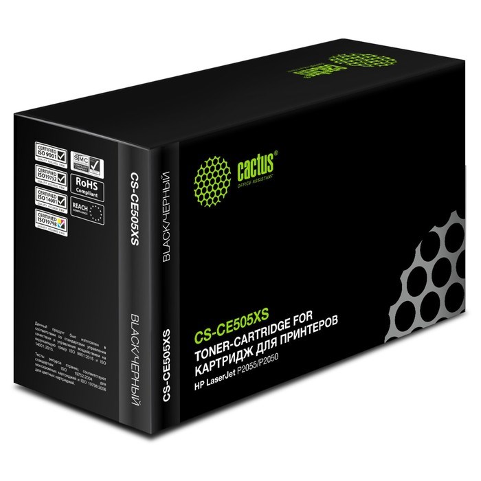 Картридж Cactus CS-CE505XS CE505X, для HP LJ P2050/P2055/P2055D/P2055DN, 6500 страниц, цвет чёрный - фото 51375426 Картридж Cactus CS-CE505XS CE505X, для HP LJ P2050/P2055/P2055D/P2055DN, 6500 страниц, цвет чёрный - фото 51375426