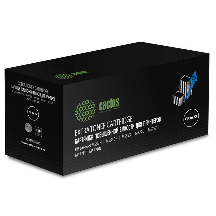 Картридж Cactus CS-CF362X-MPS CF362XX, для HP CLJM552dn/M553dn/M553N/M553x, 18000 страниц, цвет жёлты - фото 51375530 Картридж Cactus CS-CF362X-MPS CF362XX, для HP CLJM552dn/M553dn/M553N/M553x, 18000 страниц, цвет жёлты - фото 51375530