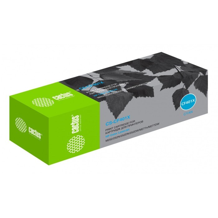Картридж Cactus CS-CF401X CF401X, для HP CLJ M252/252N/252DN/252DW/M277n, 2300 страниц, цвет голубой - фото 51375547 Картридж Cactus CS-CF401X CF401X, для HP CLJ M252/252N/252DN/252DW/M277n, 2300 страниц, цвет голубой - фото 51375547