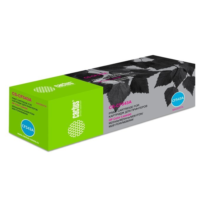 Картридж Cactus CS-CF543A CF543A, для HP LJ M254dw/M280nw/M281fdn, 1400 страниц, цвет пурпурный - фото 51375581 Картридж Cactus CS-CF543A CF543A, для HP LJ M254dw/M280nw/M281fdn, 1400 страниц, цвет пурпурный - фото 51375581