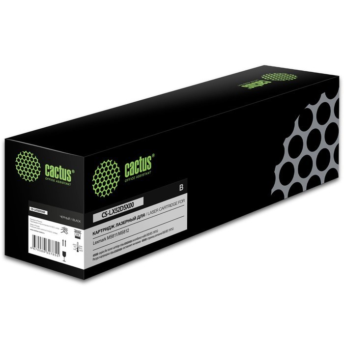 Картридж Cactus CS-LX52D5X00 52D5X00, для Lexmark MS811/MS812, 45000 страниц, цвет чёрный - фото 51375618
