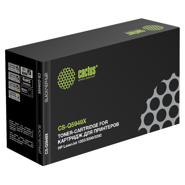 Картридж Cactus CS-Q5949X Q5949X, для HP LJ 1320/3390/3392, 6000 страниц, цвет чёрный - фото 51375664 Картридж Cactus CS-Q5949X Q5949X, для HP LJ 1320/3390/3392, 6000 страниц, цвет чёрный - фото 51375664