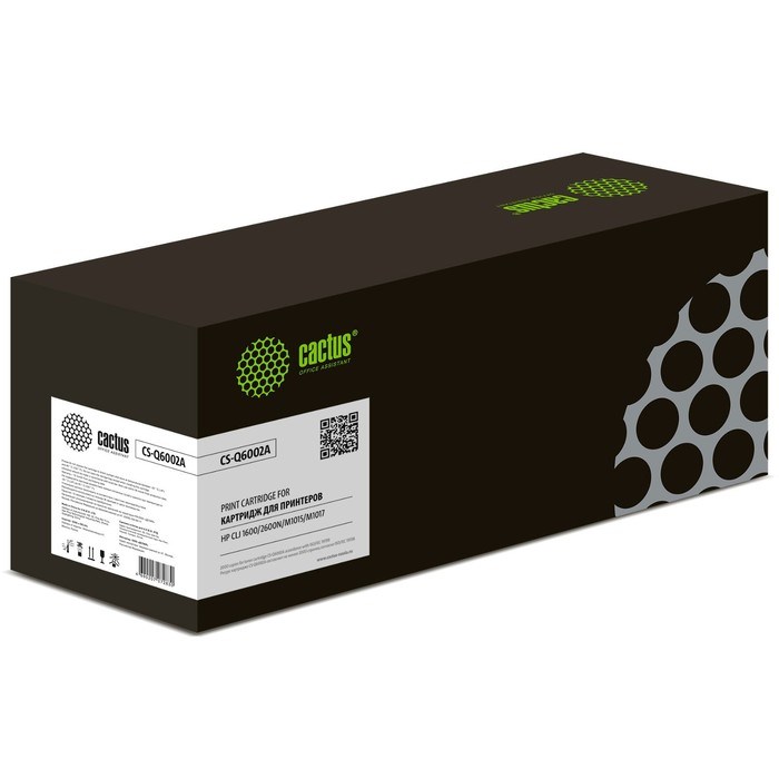 Картридж Cactus CS-Q6002A Q6002A, для HP CLJ 1600/2600N/M1015/M1017, 2000 страниц, цвет жёлтый - фото 51375672 Картридж Cactus CS-Q6002A Q6002A, для HP CLJ 1600/2600N/M1015/M1017, 2000 страниц, цвет жёлтый - фото 51375672