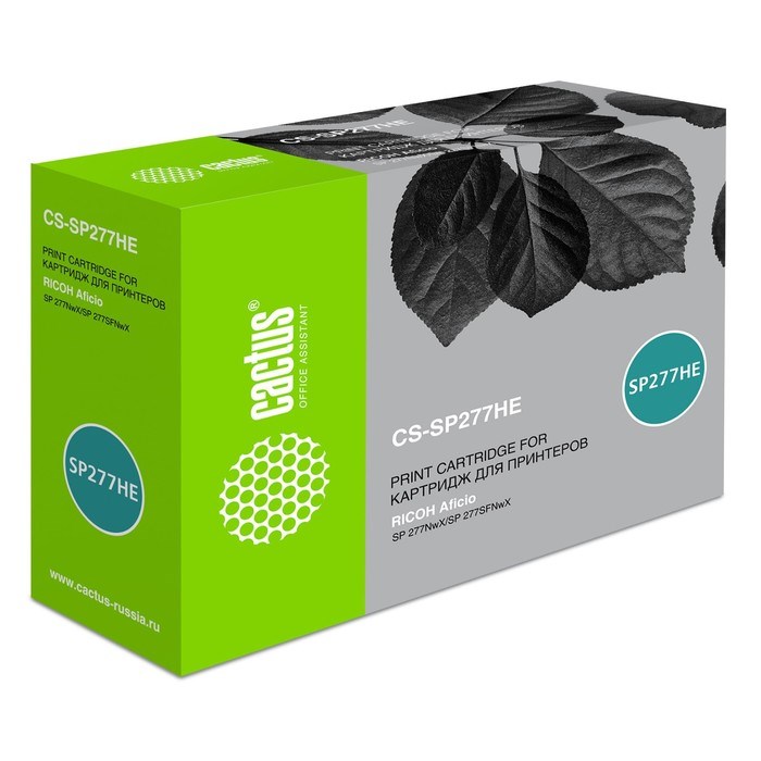 Картридж Cactus CS-SP277HE 408160, для Ricoh Aficio SP 277NwX/SP 277SFNwX, 2600 страниц, цвет чёрный - фото 51375703 Картридж Cactus CS-SP277HE 408160, для Ricoh Aficio SP 277NwX/SP 277SFNwX, 2600 страниц, цвет чёрный - фото 51375703