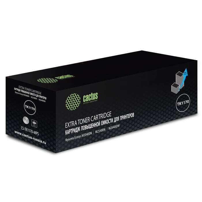 Картридж Cactus CS-TK1170-MPS TK-1170X, для Kyocera Ecosys M2040dn/M2540dn, 12000 страниц, цвет чёрны - фото 51375718 Картридж Cactus CS-TK1170-MPS TK-1170X, для Kyocera Ecosys M2040dn/M2540dn, 12000 страниц, цвет чёрны - фото 51375718