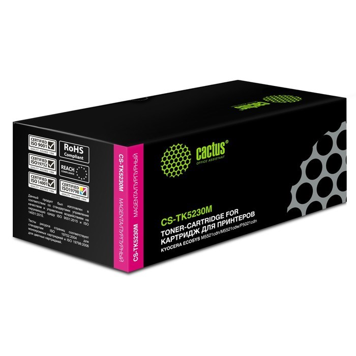 Картридж Cactus CS-TK5230M TK-5230M, для Kyocera M5521cdn/M5521cdw, 2200 страниц, цвет пурпурный - фото 51375741 Картридж Cactus CS-TK5230M TK-5230M, для Kyocera M5521cdn/M5521cdw, 2200 страниц, цвет пурпурный - фото 51375741