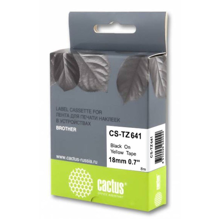 Картридж ленточный Cactus CS-TZ641 TZe-641, для Brother 1010/1280/1280VP/2700VP, цвет чёрный - фото 51376214 Картридж ленточный Cactus CS-TZ641 TZe-641, для Brother 1010/1280/1280VP/2700VP, цвет чёрный - фото 51376214