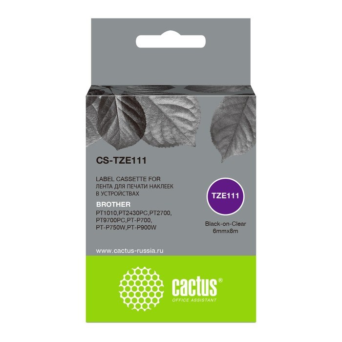 Картридж ленточный Cactus CS-TZE111 TZe-111, для Brother 1010/1280/1280VP/2700VP, цвет чёрный - фото 51376215 Картридж ленточный Cactus CS-TZE111 TZe-111, для Brother 1010/1280/1280VP/2700VP, цвет чёрный - фото 51376215