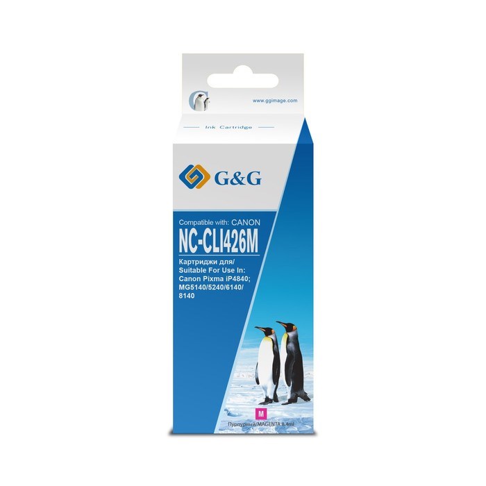 Картридж G&G NC-CLI426M, для Canon Pixma MG5140/5240/6140/8140/MX884, 8,4 мл, цвет пурпурный - фото 51376596 Картридж G&G NC-CLI426M, для Canon Pixma MG5140/5240/6140/8140/MX884, 8,4 мл, цвет пурпурный - фото 51376596