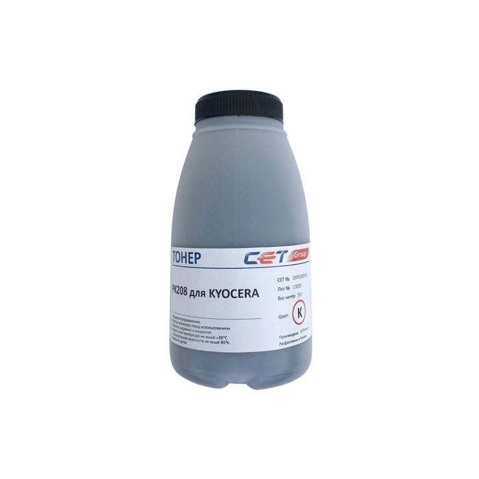 Тонер Cet PK208 OSP0208K-50, для Kyocera M5521cdn/M5526cdw/P5021cdn, бутылка 50гр, чёрный - фото 51376785 Тонер Cet PK208 OSP0208K-50, для Kyocera M5521cdn/M5526cdw/P5021cdn, бутылка 50гр, чёрный - фото 51376785