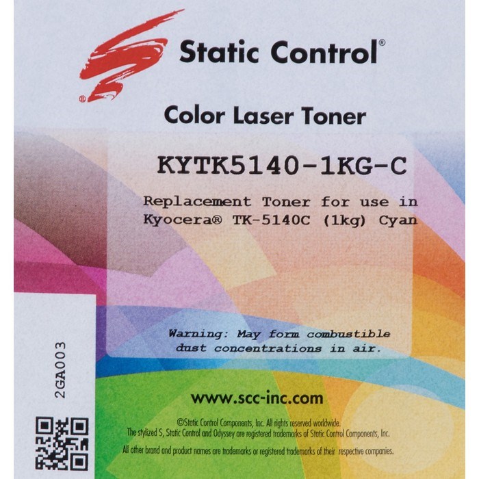 Тонер Static Control KYTK5140-1KG-C, для Kyocera M6030/M6530/P6130, флакон 1000гр, голубой - фото 51376822 Тонер Static Control KYTK5140-1KG-C, для Kyocera M6030/M6530/P6130, флакон 1000гр, голубой - фото 51376822