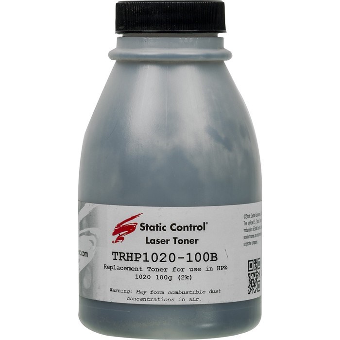 Тонер Static Control TRHP1020-100B, для HP LJ 1010/1012/1015/1020, флакон 100гр, чёрный - фото 51376844 Тонер Static Control TRHP1020-100B, для HP LJ 1010/1012/1015/1020, флакон 100гр, чёрный - фото 51376844