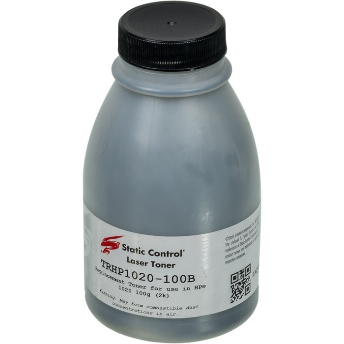 Тонер Static Control TRHP1020-100B, для HP LJ 1010/1012/1015/1020, флакон 100гр, чёрный - фото 51376845 Тонер Static Control TRHP1020-100B, для HP LJ 1010/1012/1015/1020, флакон 100гр, чёрный - фото 51376845