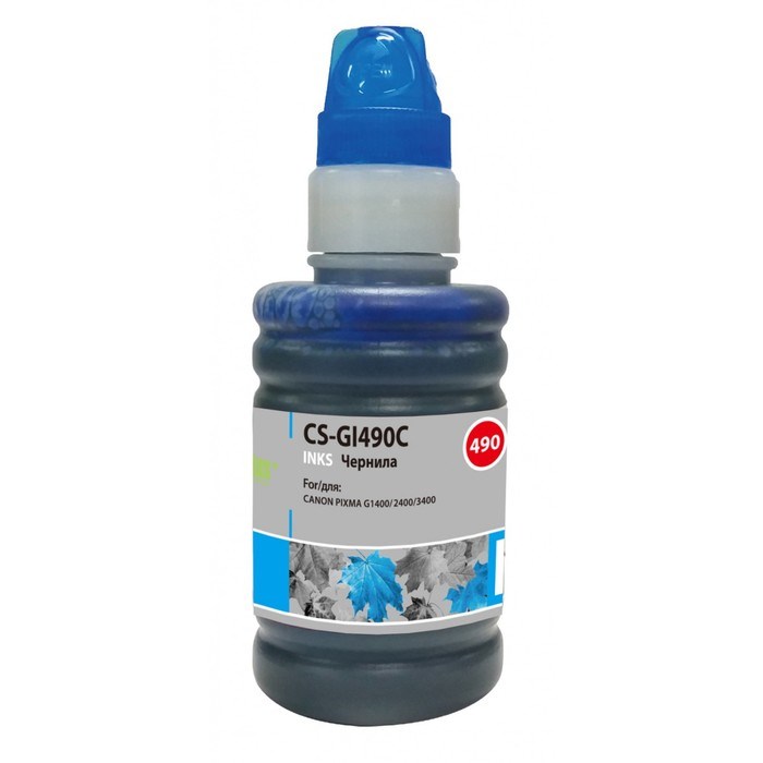 Чернила Cactus CS-GI490C, для Canon Pixma G1400/G2400/G3400, 100мл, голубые - фото 51376948 Чернила Cactus CS-GI490C, для Canon Pixma G1400/G2400/G3400, 100мл, голубые - фото 51376948